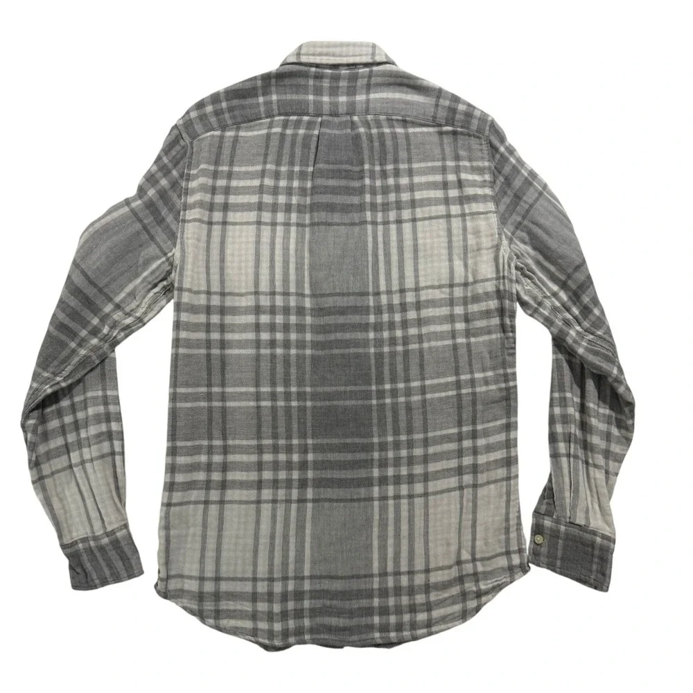 J.Crew Re-Imagined Gray Plaid Button Down Shirt Mens Small Slim Fit Cotton